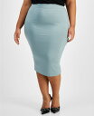  バースリー レディース スカート ボトムス Trendy Plus Size Bodycon Jersey Midi Skirt Everglade Green