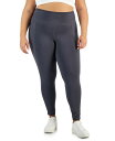 【送料無料】 イデオロギー レディース レギンス ボトムス Plus Size Stretch Full-Length Leggings Deep Black