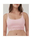 【送料無料】 パクト レディース ブラジャー アンダーウェア Cotton Lace Smooth Cup Bralette Chalk pink