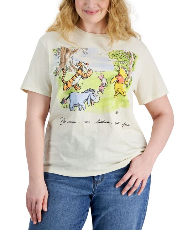 【送料無料】 ディズニー レディース Tシャツ トップス Trendy Plus Size Winnie-The-Pooh Graphic T-Shirt Birch