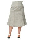 yz j[Nre[W fB[X XJ[g {gX Plus Size Beige & Baby Blue Tweed Tina Trumpet Skirt Beige/baby blue