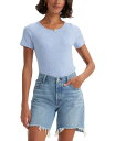 【送料無料】 リーバイス レディース シャツ トップス Women 039 s Slim Fit Honey Ribbed Logo T-Shirt Scattered Floral Brunerra Blue