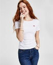 【送料無料】 リーバイス レディース シャツ トップス Women 039 s Slim Fit Honey Ribbed Logo T-Shirt White