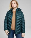 【送料無料】 チャータークラブ レディース ジャケット ブルゾン アウター Women 039 s Plus Size Hooded Packable Puffer Coat Dark Forest