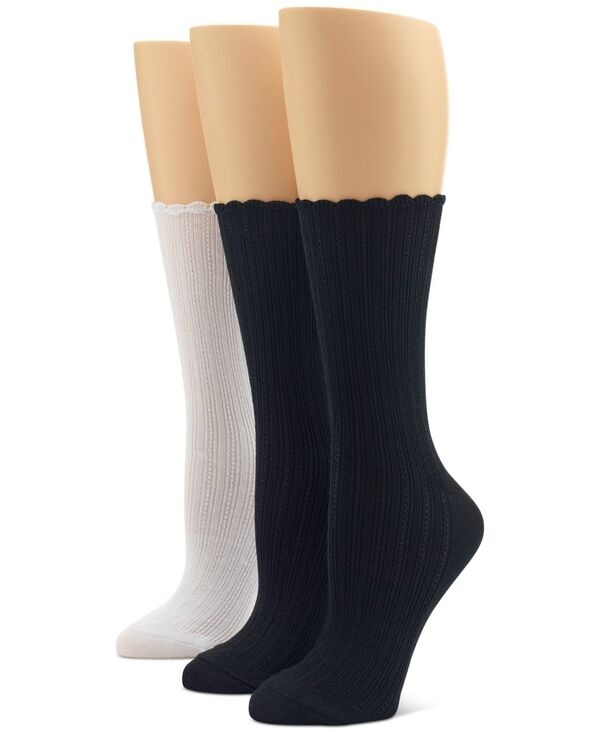 ̵ ҥ塼 ǥ   Women's 3-Pk. Scalloped Pointelle Crew Soc...
