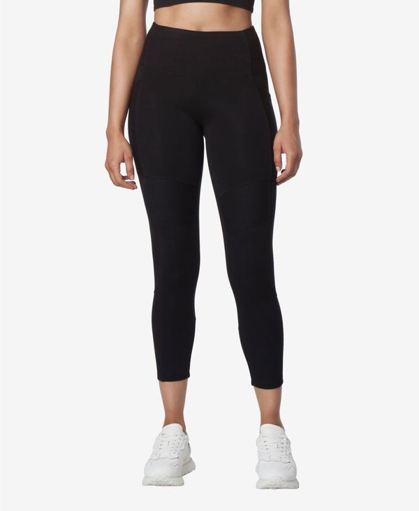 yz }[Nj[[N fB[X MX {gX High Rise 7/8 Leggings with Mixed Rib Pants Black