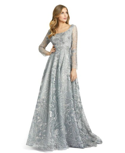 【送料無料】 マックダガル レディース ワンピース トップス Women's Jewel Encrusted Long Sleeve Square Neck Gown Dove grey 【送料無料】 マックダガル レディース ワンピース トップス Women's Jewel Encrusted Long Sleeve Square Neck Gown Dove grey