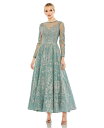 【送料無料】 マックダガル レディース ワンピース トップス Women's Embellished Bow Belt Illusion Long Sleeve...