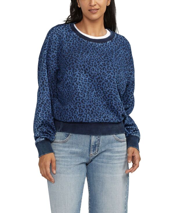 【送料無料】 ジャグ レディース シャツ トップス Women 039 s Elevated Indigo Crewneck Leopard Print