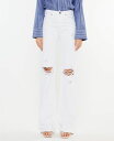 【送料無料】 カンクン レディース デニムパンツ ジーンズ ボトムス Women's Ultra High Rise Distressed 90s Flare Jeans White(4)