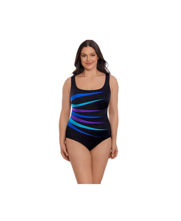 【送料無料】 ロンギチュード レディース 上下セット 水着 Women's 7-Fold Fan Tank One-Piece Swimsuit Block it up 7 fold fan blue