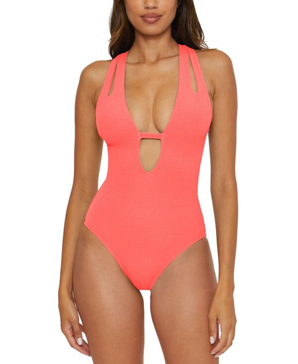 【送料無料】 ベッカ レディース 上下セット 水着 Women's Pucker Up Tear Drop One-Piece Swimsuit Coral Crush