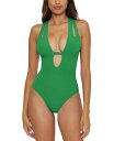 yz xbJ fB[X ㉺Zbg  Women's Pucker Up Tear Drop One-Piece Swimsuit Grass