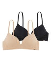 楽天ReVida 楽天市場店【送料無料】 ドリーナ レディース ブラジャー アンダーウェア Women's Fili Light Padded Soft Silk 2 Pc. Demi Bra D001937MI033-2X0097 Nude Black