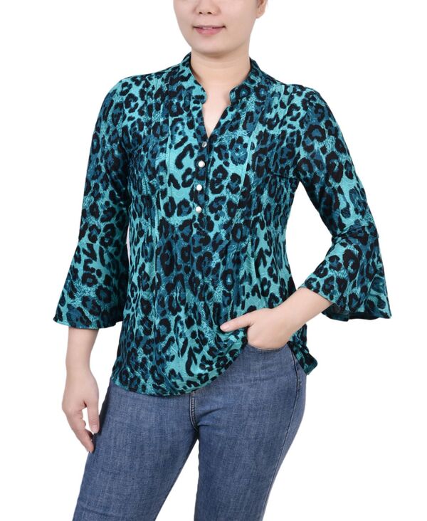 ̵ ˥塼衼쥯 ǥ  ȥåץ Women's 3/4 Bell Sleeve Pleat Front...