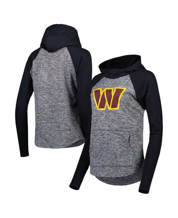 ̵ ꡼ եϡ Х  Х󥯥 ǥ ѡå աǥ  Women's Heathered Gray Black Washington Commanders Championship Ring Raglan Pullover Hoodie...