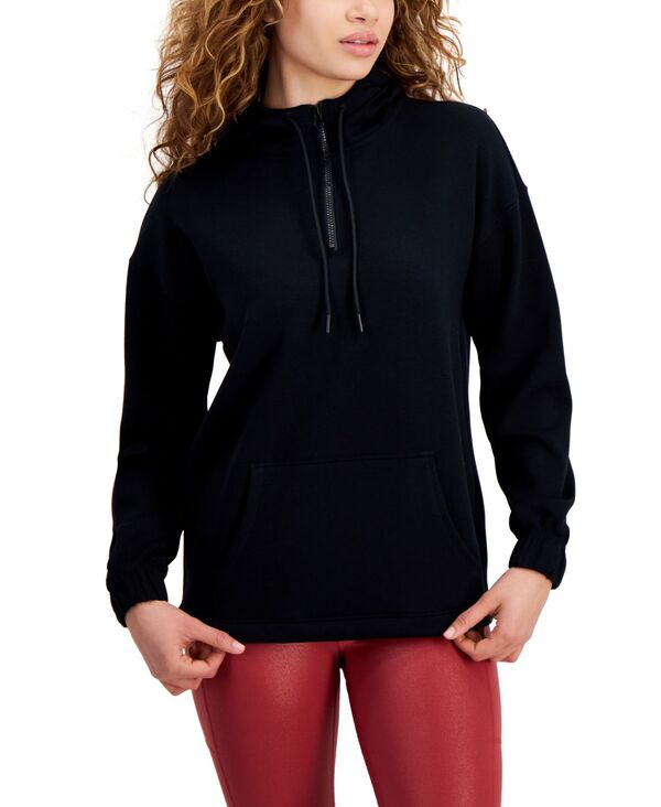 yz CfIM[ fB[X p[J[EXEFbg t[fB[ AE^[ Women's 1/4-Zip Pullover Hoodie Deep Black