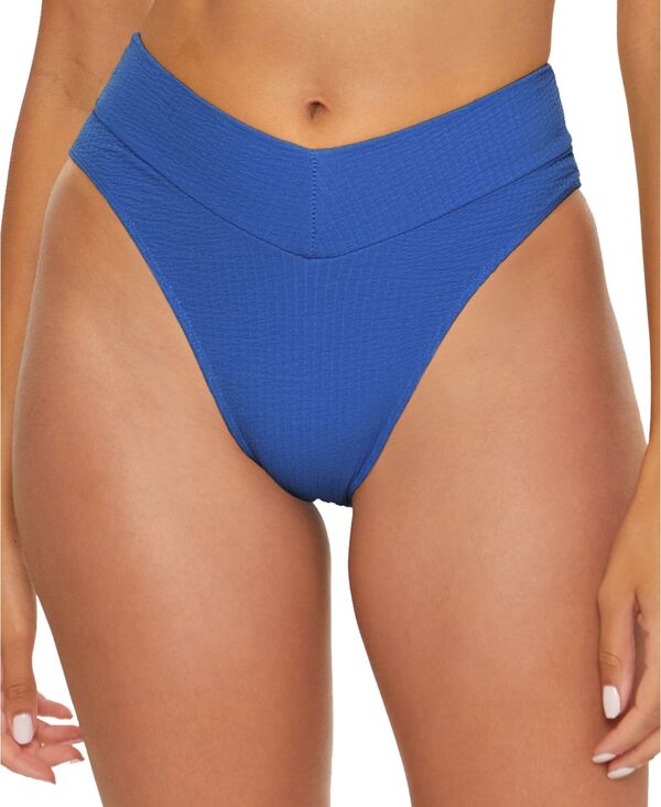  ベッカ レディース ボトムスのみ 水着 Women's Pucker Up High Waist Bikini Bottom Blue Jay