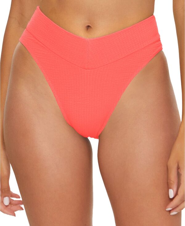  ベッカ レディース ボトムスのみ 水着 Women's Pucker Up High Waist Bikini Bottom Coral Crush