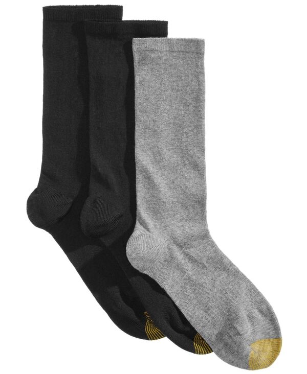 yz S[hgD fB[X C A_[EFA Women's Flat-Knit 3-Pk. Crew Socks Asst 1- Black/ Charcoal/ Black