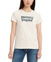 【送料無料】 リーバイス レディース シャツ トップス Women 039 s Perfect Graphic Logo Cotton T-shirt Michelle Bw Fill Egret