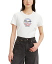 【送料無料】 リーバイス レディース シャツ トップス Women 039 s Perfect Graphic Logo Cotton T-shirt Original Poppy Fields Cloud Dancer