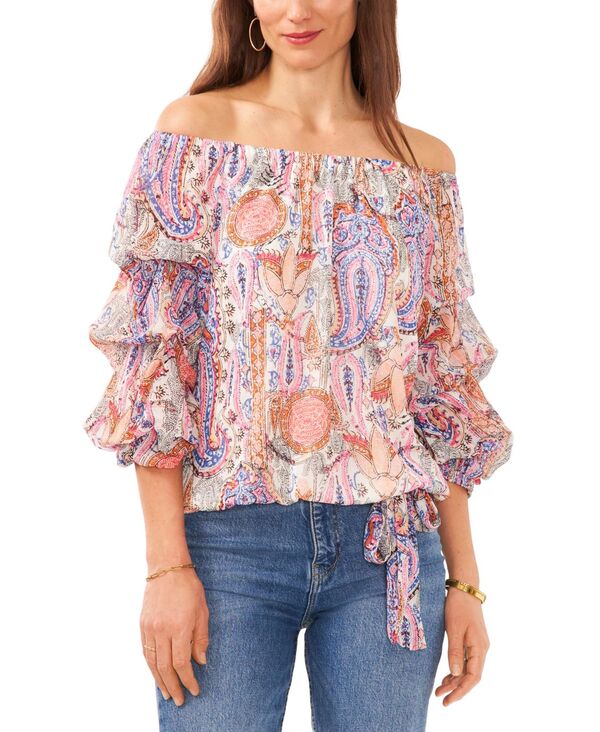 【送料無料】 ヴィンスカムート レディース シャツ トップス Women's Off-The-Shoulder Bubble-Sleeve Top Pink Sacramento