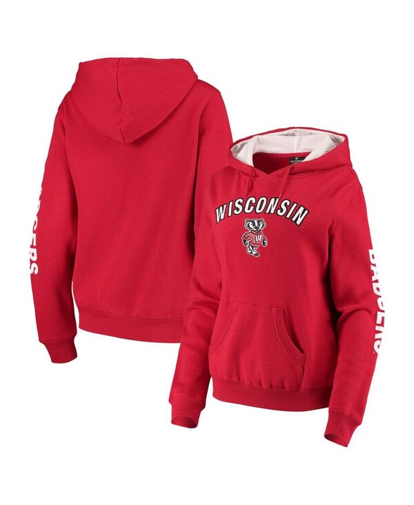 【送料無料】 コロシアム レディース パーカー スウェット アウター Women 039 s Red Wisconsin Badgers Loud and Proud Pullover Hoodie Red