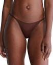 【送料無料】 カルバンクライン レディース パンツ アンダーウェア Women's Ideal Stretch Micro String Thong Underwear QD5115 Umber