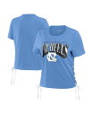 【送料無料】 ウェア バイ エリン アンドルーズ レディース Tシャツ トップス Women's Carolina Blue North Carolina Tar Heels Side Lace-Up Modest Crop T-shirt Carolina Blue