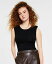 ̵ С꡼ ǥ  ȥåץ Women's Shoulder Pad Sleeveless Bodysuit Deep Black