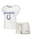 【送料無料】 コンセプツ スポーツ レディース ナイトウェア アンダーウェア Women's White Cream Indianapolis Colts Montana Knit T-shirt and Shorts Sleep Set White Cream