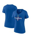 【送料無料】 ファナティクス レディース Tシャツ トップス Women's Royal Texas Rangers 2023 World Series Cha...