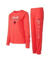 【送料無料】 コンセプツ スポーツ レディース パーカー・スウェット フーディー アウター Women's Red Chicago Bulls Meter Pu...