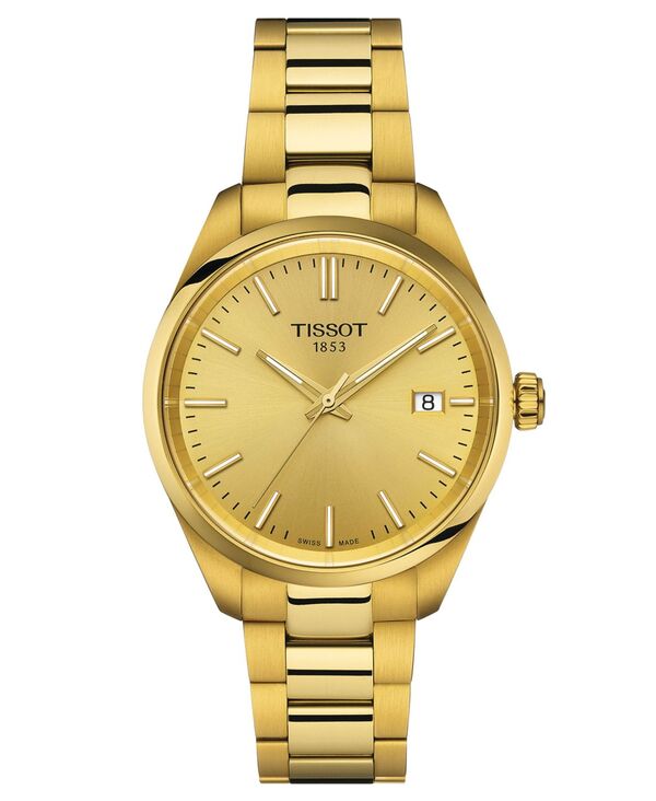 【送料無料】 ティソット メンズ 腕時計 アクセサリー Unisex Swiss PR 100 Gold PVD Bracelet Watch 34mm No Color