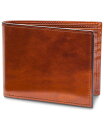 yz {XJ Y z ANZT[ Men's Wallet Old Leather Continental Bifold Wallet with I.D. Flap Amber