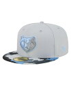 yz j[G Y Xq ANZT[ Men's Gray Memphis Grizzlies Active Color Camo Visor 59FIFTY Fitted Hat Gray