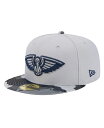 【送料無料】 ニューエラ メンズ 帽子 アクセサリー Men 039 s Gray New Orleans Pelicans Active Color Camo Visor 59FIFTY Fitted Hat Gray