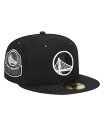 【送料無料】 ニューエラ メンズ 帽子 アクセサリー Men 039 s Black Golden State Warriors Active Satin Visor 59FIFTY Fitted Hat Black