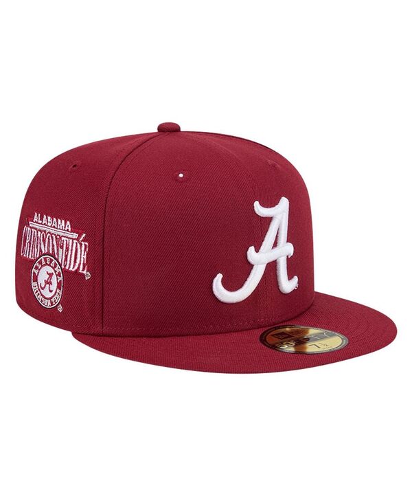 楽天ReVida 楽天市場店【送料無料】 ニューエラ メンズ 帽子 アクセサリー Men's Crimson Alabama Crimson Tide Throwback 59FIFTY Fitted Hat Crimson