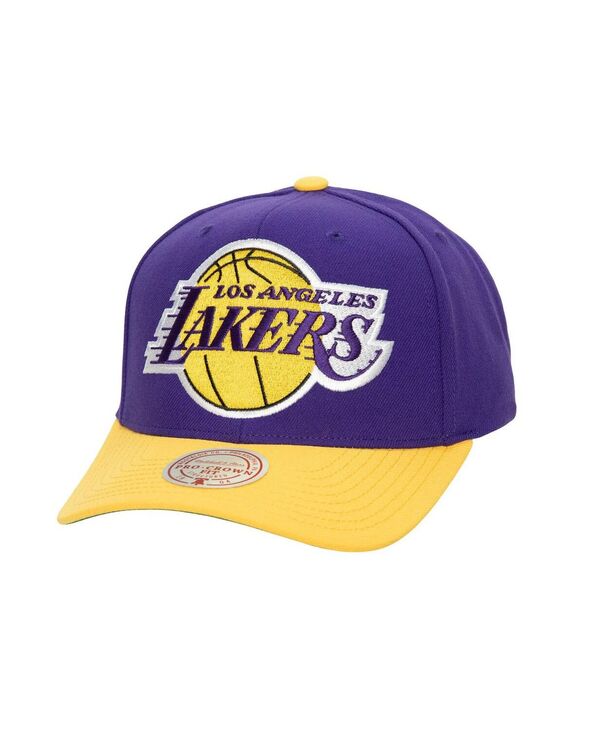 【送料無料】 ミッチェル&ネス メンズ 帽子 アクセサリー Men's Purple Gold Los Angeles Lakers Soul XL Logo Pro Crown Snapback Hat Purple Gold
