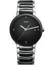 yz h Y rv ANZT[ Watch Unisex Swiss Centrix Diamond Accent Stainless Steel and Black Ceramic Bracelet 38mm R30934712 No Color