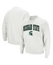  コロシアム メンズ パーカー・スウェット アウター Men's White Michigan State Spartans Arch and Logo Crew Neck Sweatshirt White