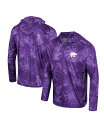 【送料無料】 コロシアム メンズ シャツ トップス Men's Purple Kansas State Wildcats Palms Printed Lightweight Quarter-Zip Hooded Top Purple(4)