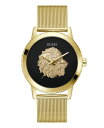 yz QX Y rv ANZT[ Men's Analog Gold-Tone Stainless Steel Mesh Watch 44mm Gold Tone