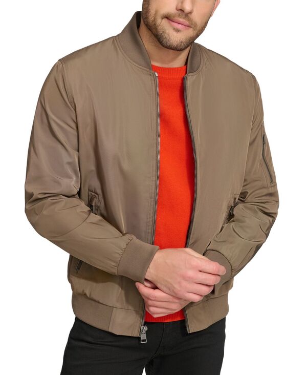  カルバンクライン メンズ ジャケット・ブルゾン アウター Men's Solid-Color Zipper Flight Jacket Dark Tan