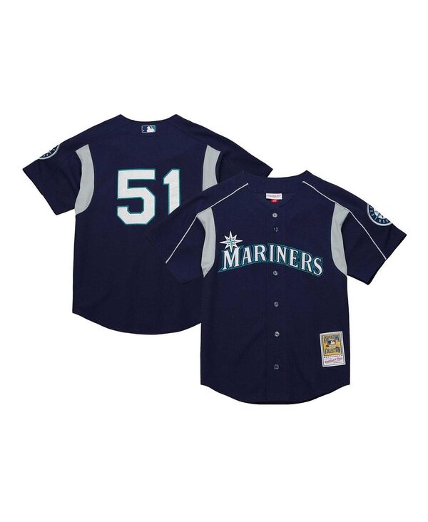 【送料無料】 ミッチェル&ネス メンズ シャツ トップス Men's Ichiro Suzuki Navy Distressed Seattle Mariners Cooperstown Collection Batting Practice Jersey Navy