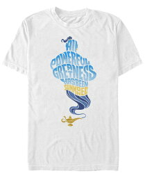【送料無料】 フィフスサン メンズ Tシャツ トップス Disney Men's Aladdin Live Action All Powerful Greatness Word Stack Short Sleeve T-Shirt White