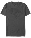 【送料無料】 フィフスサン メンズ Tシャツ トップス Men 039 s Game of Thrones Starks House Short Sleeve T-shirt Charcoal