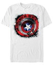 【送料無料】 フィフスサン メンズ Tシャツ トップス Marvel Men 039 s Avengers Endgame Captain America Ink Shield Short Sleeve T-shirt White